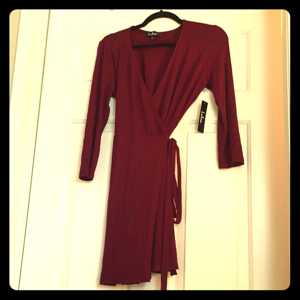 Red wrap dress
